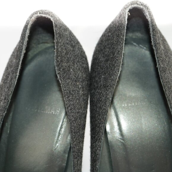 Stuart Weitzman Womens Pump Size 9 Gray Tweed Wool High Heel Slip On Dress Shoes - Picture 11 of 13